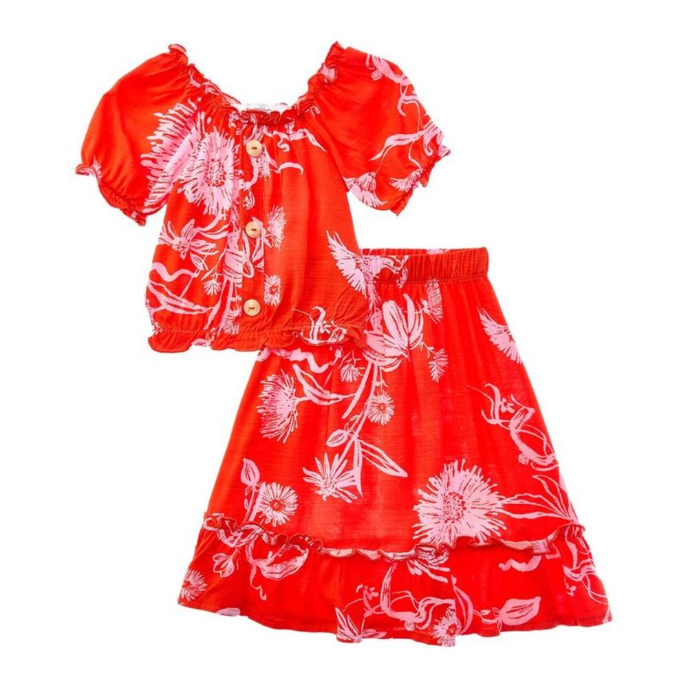 Marion Girls  2Pc Stretch Top & Skirt Set
